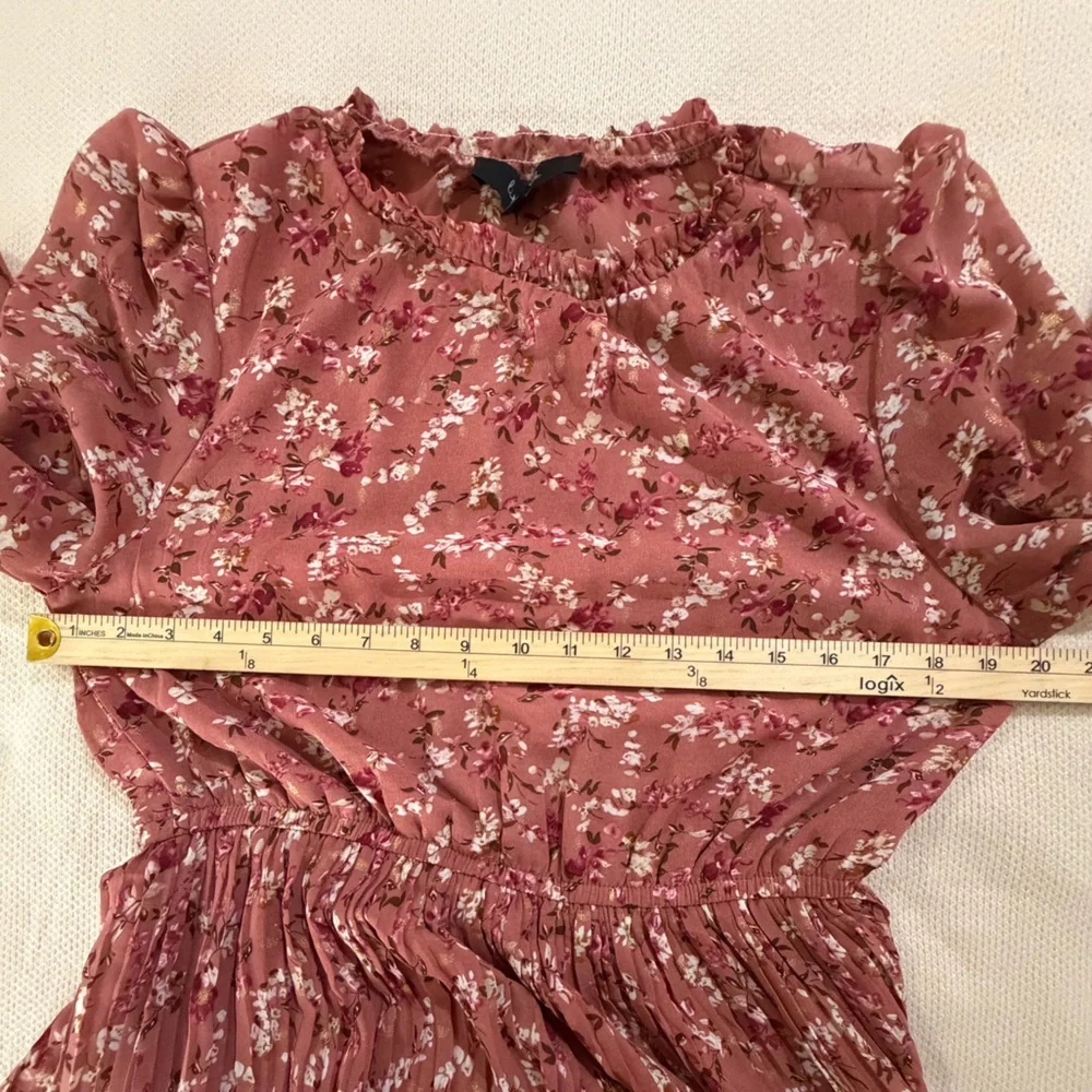 Rust Floral Tiered Long-Sleeve Maxi Dress - Picture 8 of 10